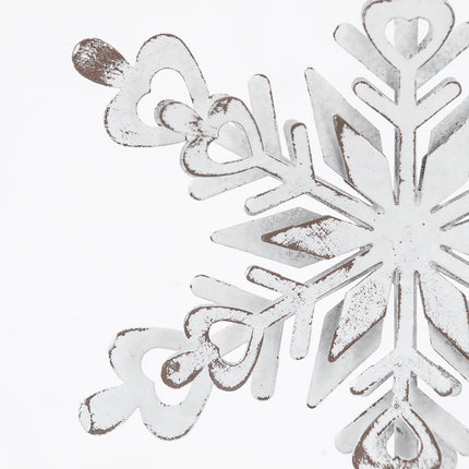 Room and Decor Set of 6 White Iron Snowflake Hangers for Christmas Orn