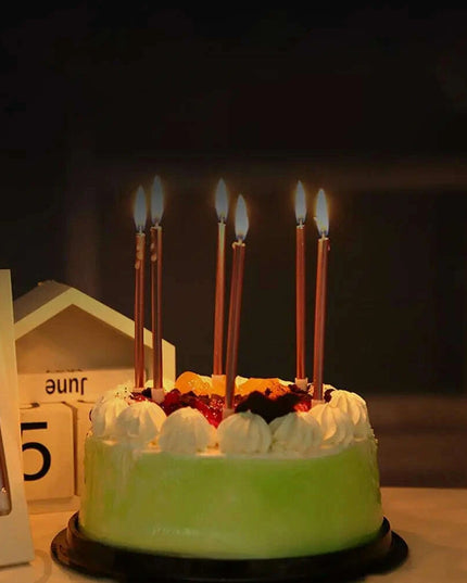 Metallic Birthday Candle Set - 6pcs Chrome Gold & Silver Cake Decorations for Weddings and Baby Showers