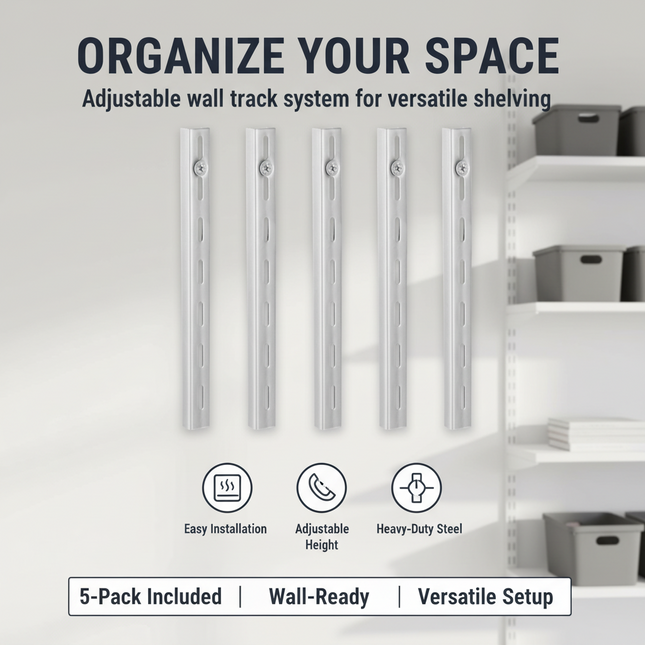 Steel Shelf Pilaster Strip 10 Pack 39" | Très Élite