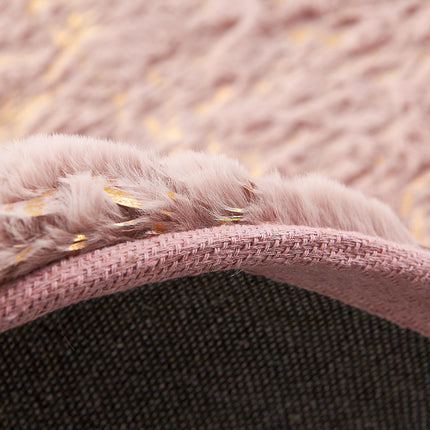 Room & Decor Luxury Machine Washable Dust Pink Faux Fur Area Rug