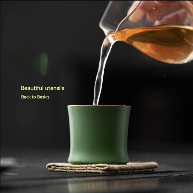 Ceramic Bamboo Green Bamboo Tea Household Landscape Cup Lid