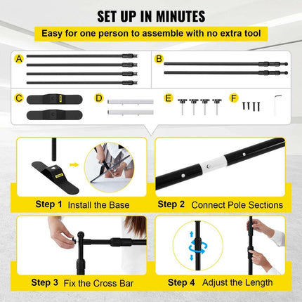 8ft Adjustable Photography Backdrop Stand with Carrying Case for Events - Très Elite