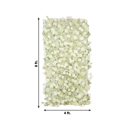 AliKopy 8ftx4ft Roll Up Flower Wall Panel with Silk Roses & Breathabil