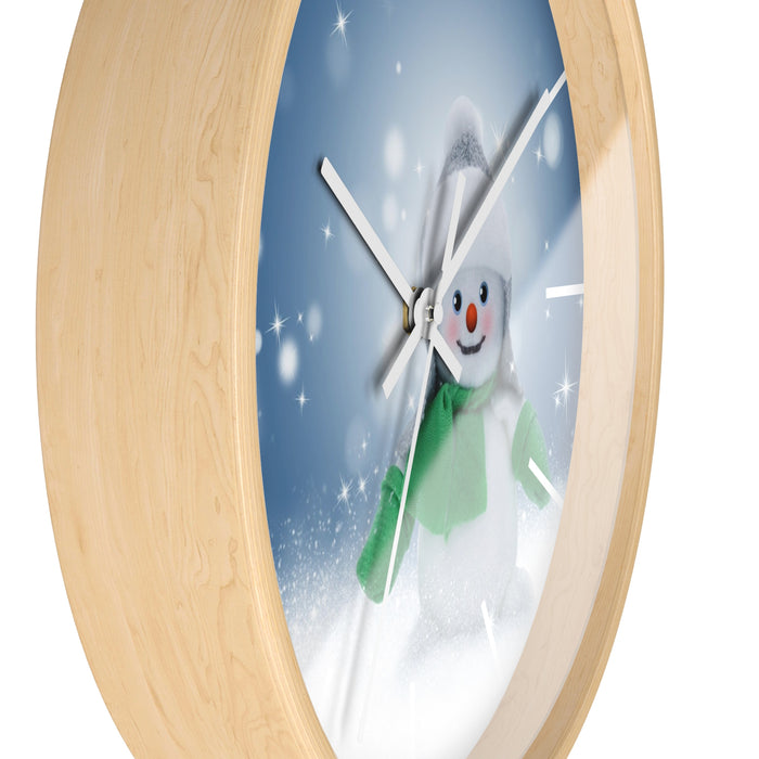 Elegant Wooden Frame Christmas Wall Clock