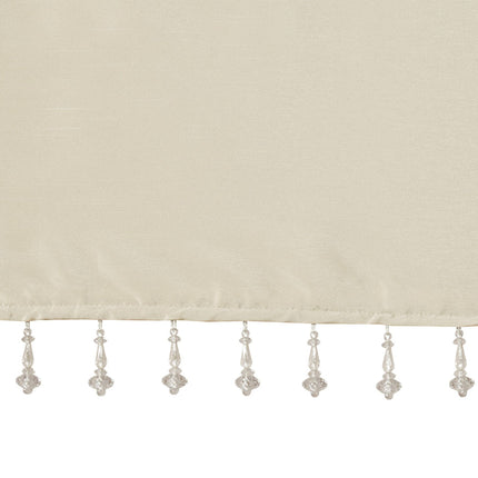 Room and Decor Lightweight Faux Silk Valance with Beads, 50x26