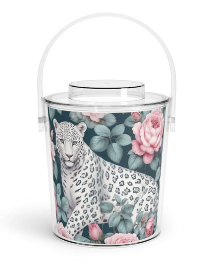 Customizable Lucite Ice Bucket Set with Tongs - 3 Quart Capacity