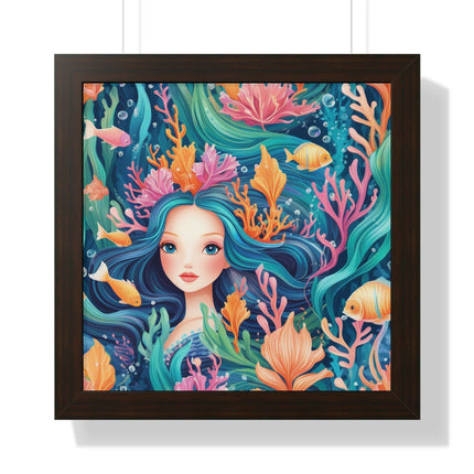 Eco-Friendly Elite Mermaid Framed Art Print for Sustainable Home Decor