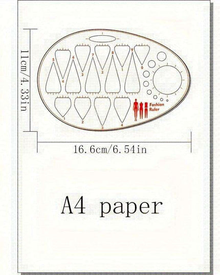 Acrylic Neckline Template Ruler - Essential Tool for Fashion Design and Pattern Creation