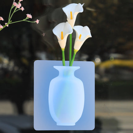 Silicone Wall Hanging Vase Set White Pink Blue 150mm Square