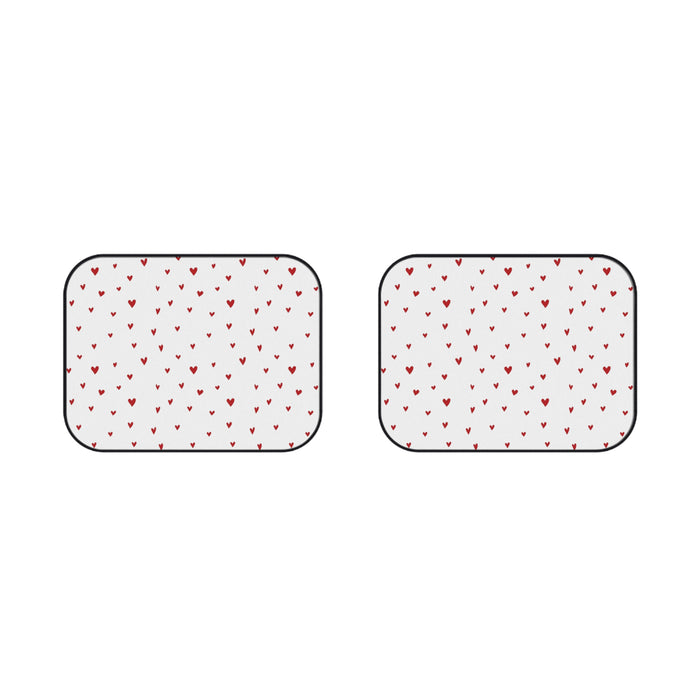 Luxurious Valentine Red Rear Car Mats - Pair featuring Custom Artwork and Non-Slip Backing