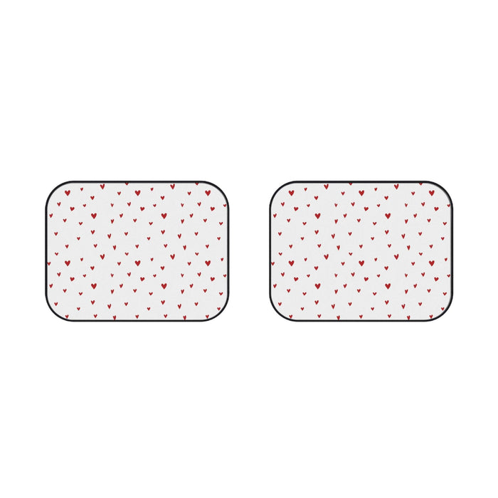 Luxurious Valentine Red Rear Car Mats - Pair featuring Custom Artwork and Non-Slip Backing