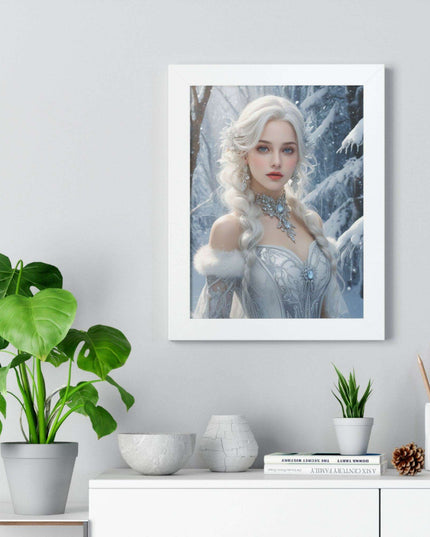 Winter Wonderland Puppy Framed Gaming Art - Sustainable Decor for Your Home