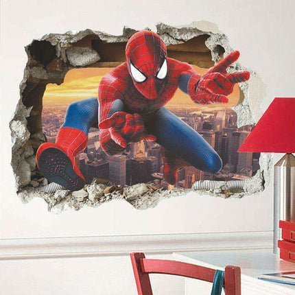 Spiderman 3D Wall Decal Set - Marvel Adventure Decor for Kids' Rooms