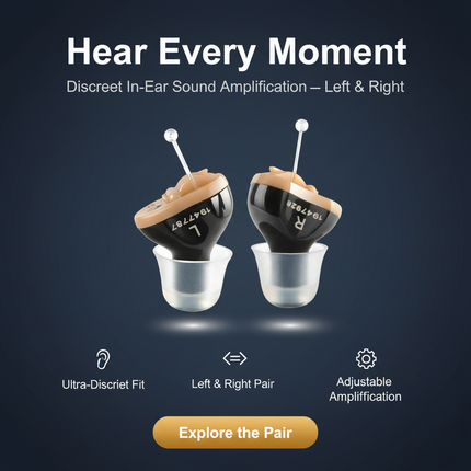 CIC Invisible Sound Amplifier, Completely-In-Canal, Left / Right / Pair | Très Elite