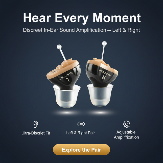 CIC Invisible Sound Amplifier, Completely-In-Canal, Left / Right / Pair | Très Elite
