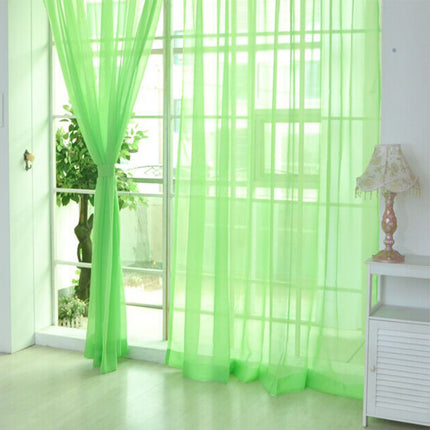 Peekaboo Studio Solid Color Transparent Glass Mesh Curtains - Ready-Ma