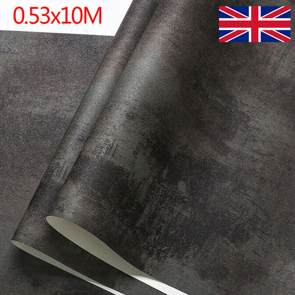 Peekaboo Studio Concrete Effect Dark Grey Wallpaper - Industrial Desig