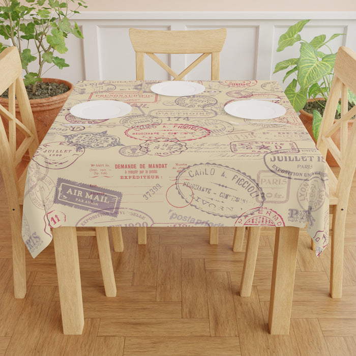 Elegant Customized Square Table Cover - 55.1" x 55.1" Polyester Fabric