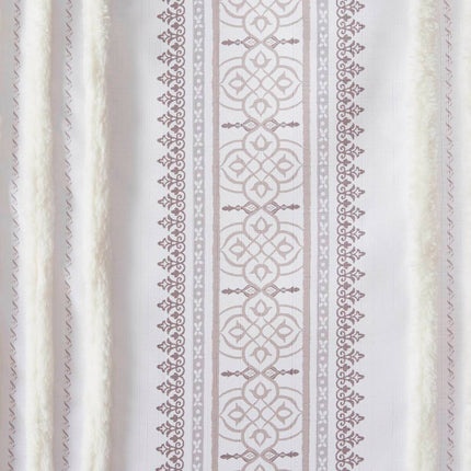 Room & Decor Tufted Stripe Printed Curtain Panel, Lined, 50x95