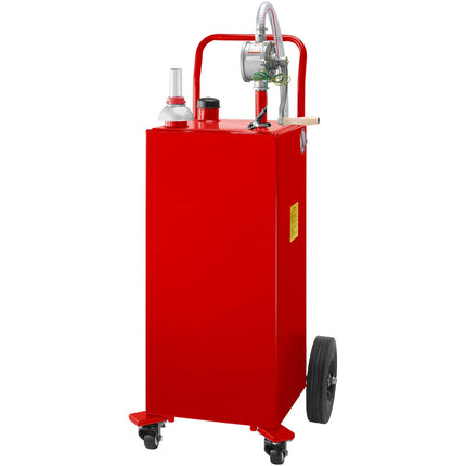 35 Gallon Fuel Caddy with Manual Pump & Wheels - Red