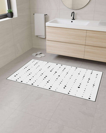 Stylish Non-Slip Black and White Polka Dot Area Rug for Modern Homes