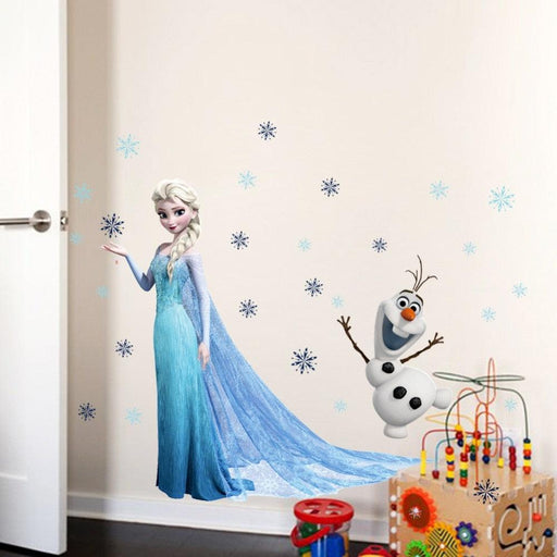 Cartoon Frozen Wall Stickers Elsa Princess Olaf Wall Stickers Tags For Living Room, Girls Room, Bedroom, Chirdren Room eprolo