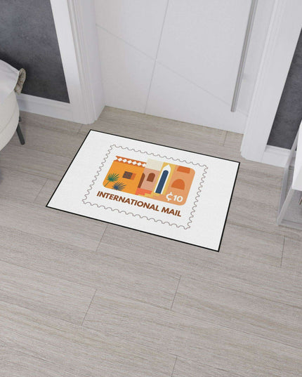 Elegant Vintage Stamp Area Rug with Safety-Enhanced Non-Slip Base