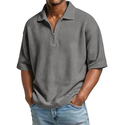 Peekaboo Studio Men's Waffle-Weave Polo Shirt, Short-Sleeved, Beach St