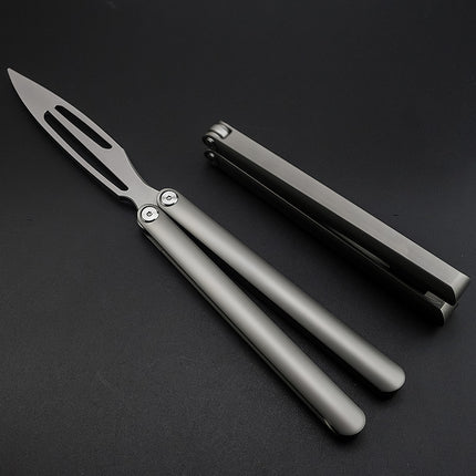 Titanium Alloy Butterfly Knife Folding Unopened Fancy Hand Knife