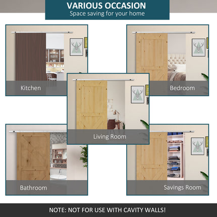 Peekaboo Studio 6FT Sliding Barn Door Hardware Kit - Easy Install, Dur