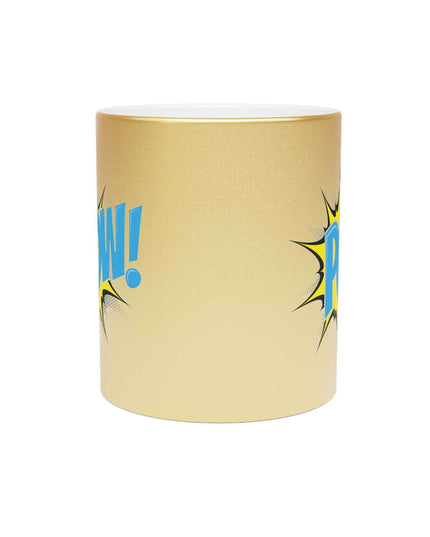 Stylish Metallic Ceramic Coffee Mug - Luxurious Silver and Gold for Tea and Coffee Enthusiasts