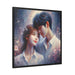 Romantic Couple Portrait Wall Art in Matte Canvas and Pinewood Frame