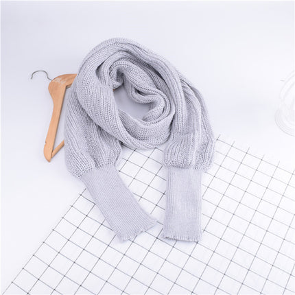 Peekaboo Studio Women's Knitted Wool Shawl Scarf with Sleeves, Warm &