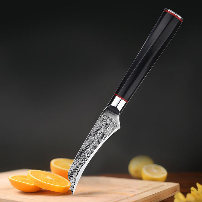 Japanese Damascus Steel Kitchen Fruit Knife AUS10 60HRC G10 Octagonal Handle