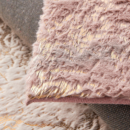 Room & Decor Luxury Machine Washable Dust Pink Faux Fur Area Rug