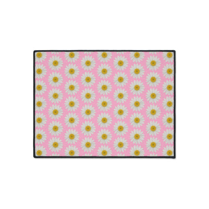 Chic Pink Daisy Non-Slip Welcome Mat - Maison d'Elite Luxe Series