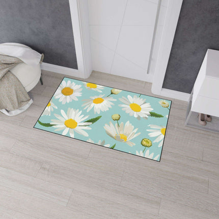 Chic Geometric Chamomile Area Rug with Elegant Black Edging and Anti-Slip Base