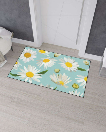 Chic Geometric Chamomile Area Rug with Elegant Black Edging and Anti-Slip Base