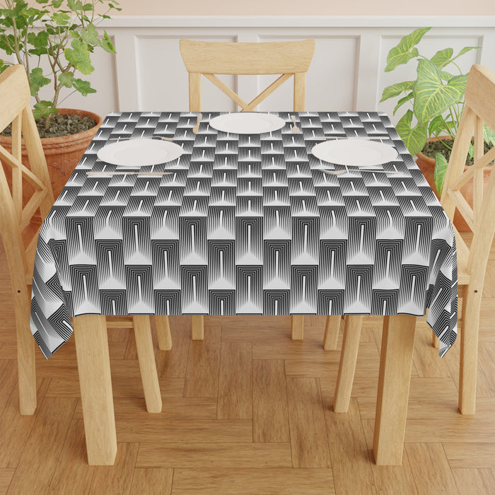 Maison d'Elite Geometric Square Tablecloth | Personalized 55.1" x 55.1" Polyester Cloth