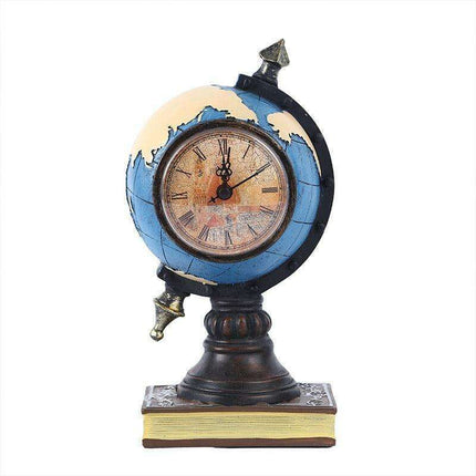 Exquisite Resin Ornaments Set - Classic Book Clock Globe Decoration Pack