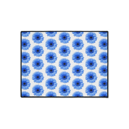 Elegant Blue Daisy Anti-Skid Luxe Area Rug