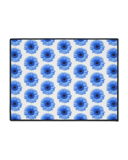 Elegant Blue Daisy Anti-Skid Luxe Area Rug