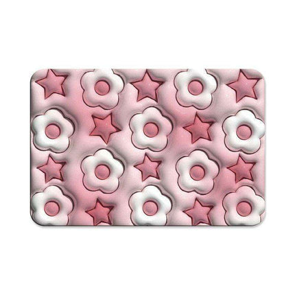 Elegant 3D Floral Design Quick-Dry Bath Mat