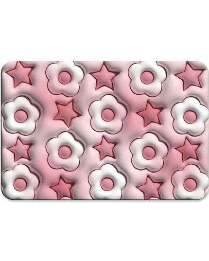 Elegant 3D Floral Design Quick-Dry Bath Mat