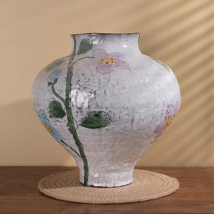 Rustic Ceramic Flower Vase For Indoor Decor 26 x 26.5 cm Desktop