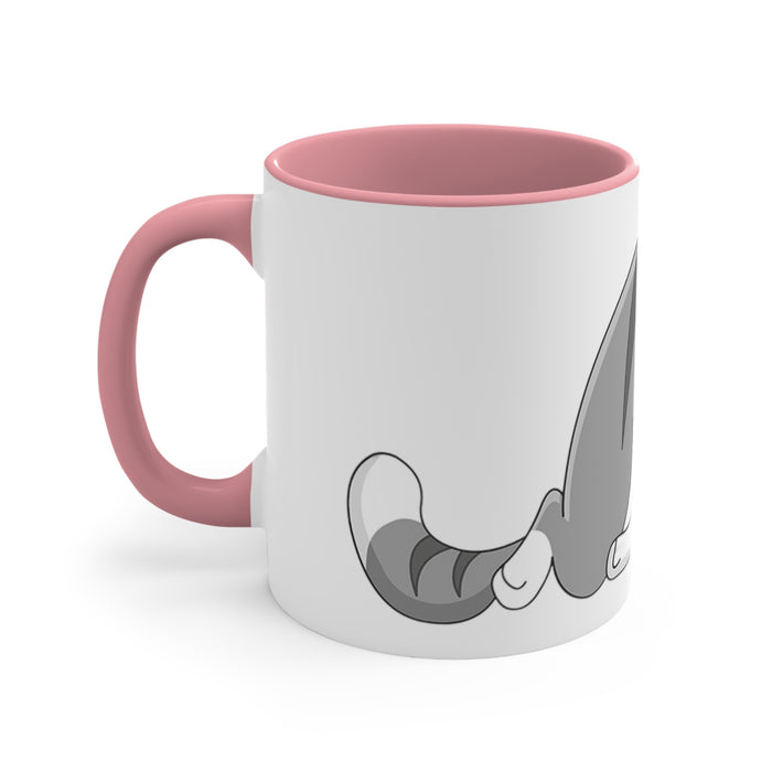 Colorful Cat Accent Coffee Mug - Custom Two-Tone 11oz Design