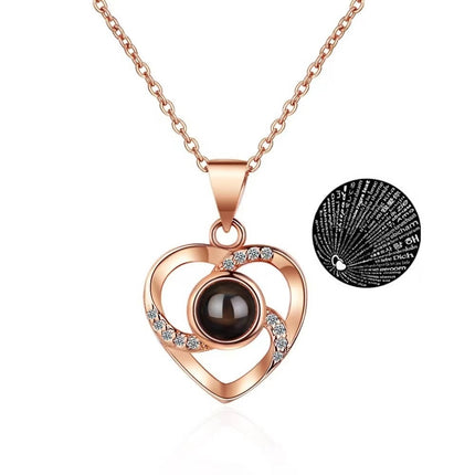 Languages I Love You Necklace Love 520 Projection Pendant Clavicle Cha