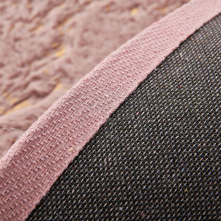 Room & Decor Luxury Machine Washable Dust Pink Faux Fur Area Rug