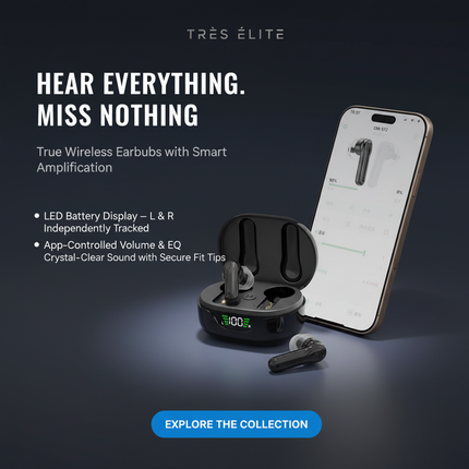 Wireless In-Ear Sound Amplifier for Seniors, Rechargeable | Très Elite