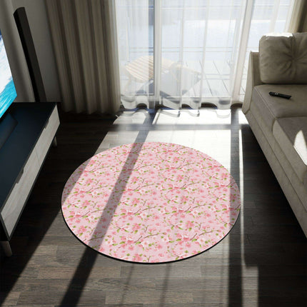 Sakura Bliss Plush Round Area Rug - Premium Quality Fun Design in Soft Chenille Blend